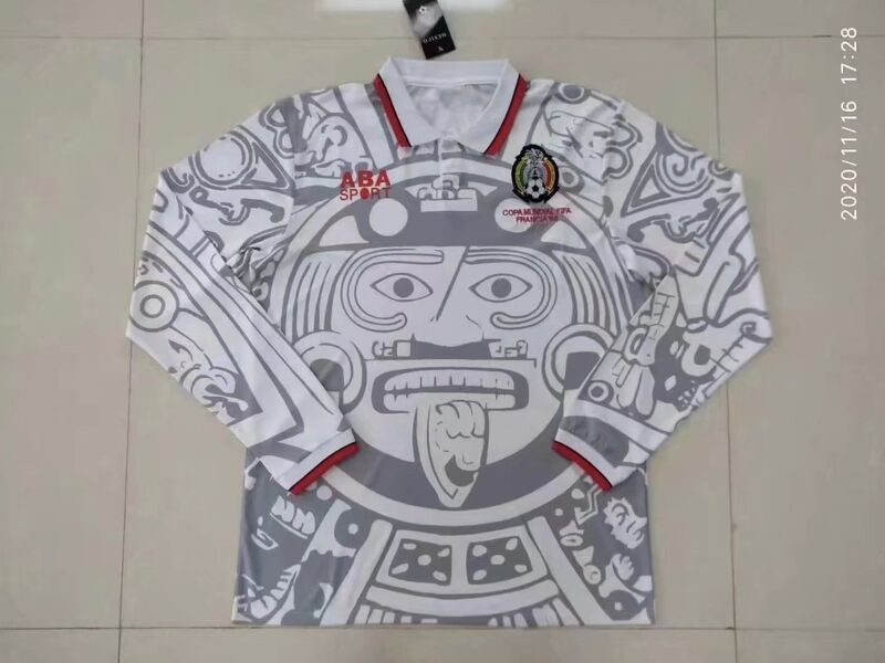 Maglia da calcio retrò a maniche lunghe Messico Away 1998_voghion.com