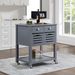 Mobile Rolling Kitchen Island Trolley Serving Cart With Underneath Drawer & Slide-Out Wire Storage Basket_voghion.com