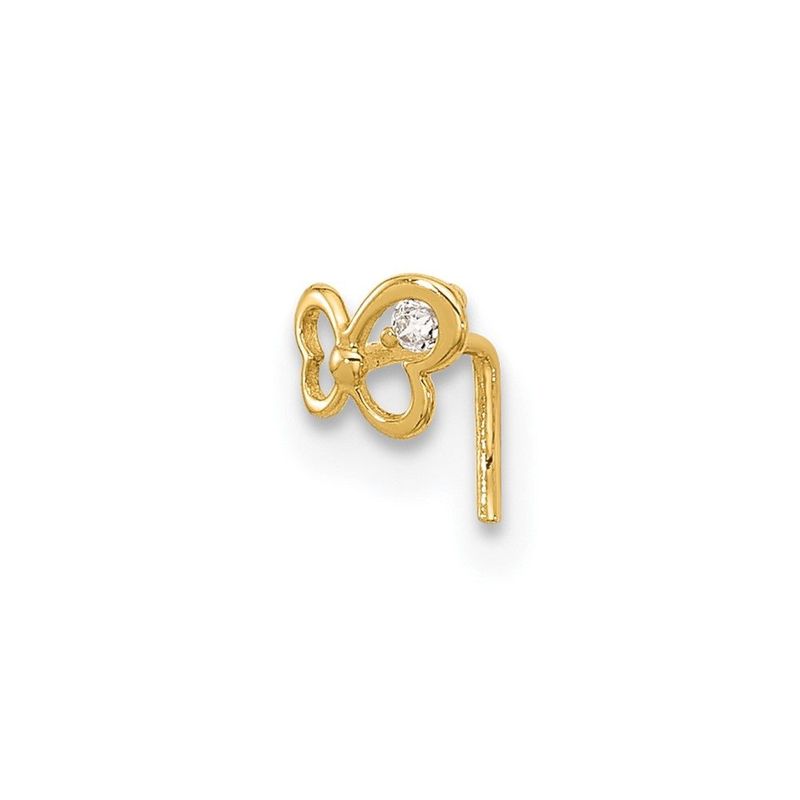 14k 23 Gauge CZ Butterfly Nose Stud_voghion.com