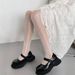 Spring and summer hollow thin heart-shaped Lolita women's leggings wavy edge fishing net socks lace pantyhose_voghion.com