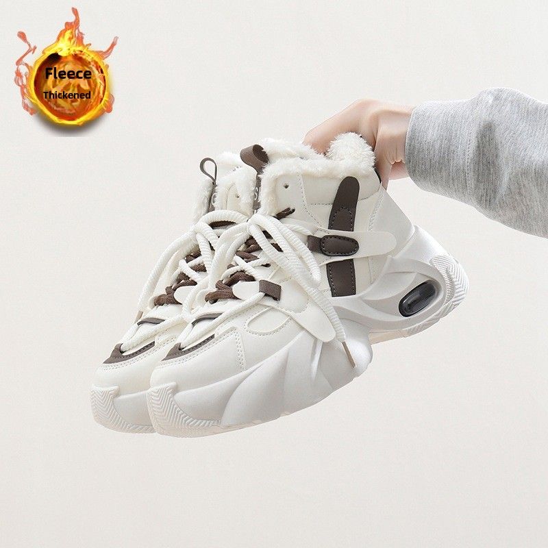 Nuovo velluto ispessito caldo inverno freddo neve stivali antiscivolo studente piattaforma cotone scarpe da donna_voghion.com