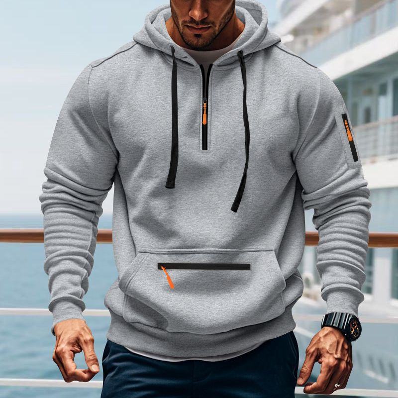 Felpa con cappuccio sportiva da uomo, casual, invernale, in velluto pesante, nuova, ampia_voghion.com