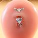 Nuovo piercing all'ombelico con testa ad ala micro pavé, in acciaio inossidabile, con zirconi, mini gioielli per piercing con perla_voghion.com
