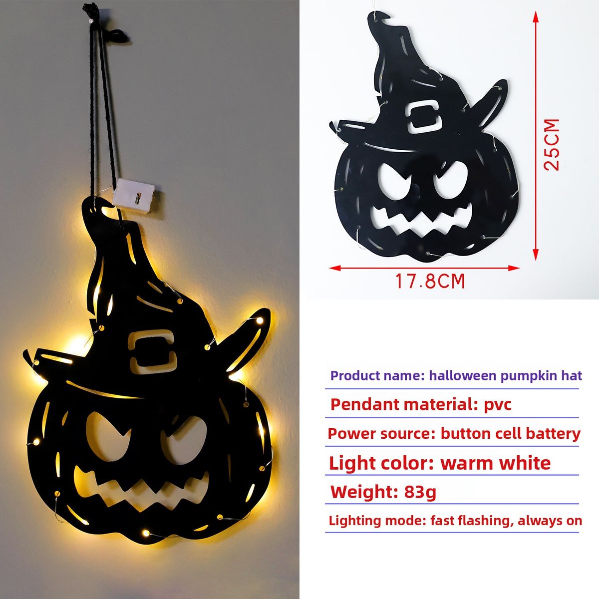 Halloween Kürbis LED Hängendes Geisterfest Horror Atmosphäre Party Dekoration Licht_voghion.com