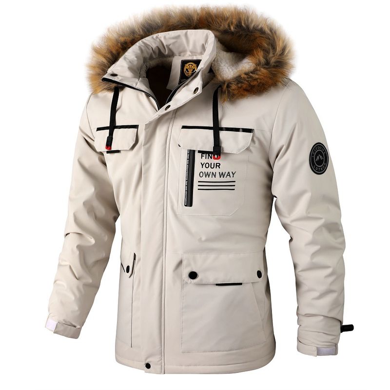 Herrkläder Vinter Foreign Trade Huvjacka Herr Vindjacka Plus Velvet Thick Plus Size Jacka_voghion.com