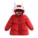 Cappotto lungo imbottito per mamma e bambini con cappuccio staccabile, fodera in peluche e pompon a forma di cuore - Giacca invernale calda con cintura regolabile in vita (viola/rosso)_voghion.com
