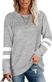 Famulily - Maglietta casual a maniche lunghe con blocchi di colore a righe, comoda da donna, taglia S-XXL_voghion.com