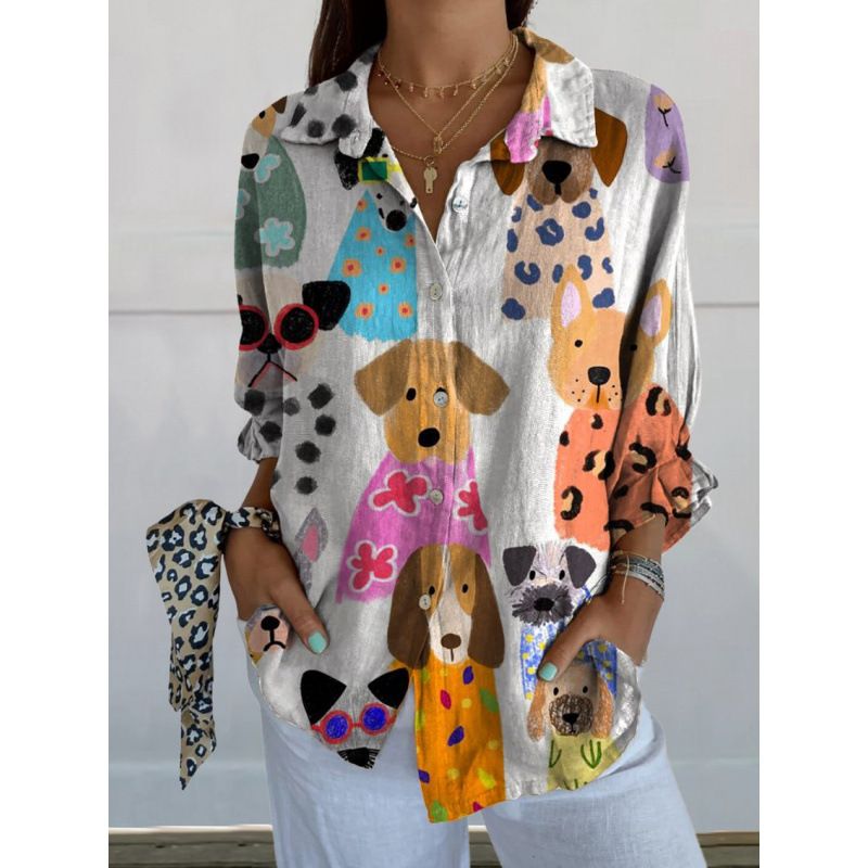 Women's Clothing Seven Sleeve Shirts Animal Pattern Print 3D Shirts_voghion.com