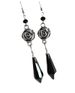 Gioielli e accessori Orecchini pendenti in vetro nero con rosa in stile gotico vittoriano_voghion.com