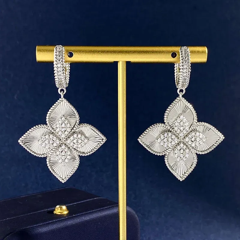 marchio clover designer collane con ciondolo per donna oro argento dolce 4 foglie fiore doppia fila elegante collana maglione_voghion.com