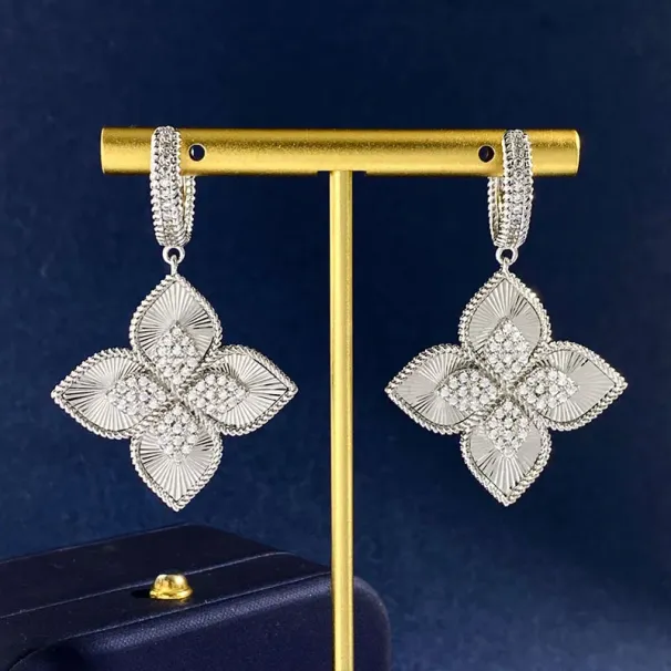 marchio clover designer collane con ciondolo per donna oro argento dolce 4 foglie fiore doppia fila elegante collana maglione_voghion.com