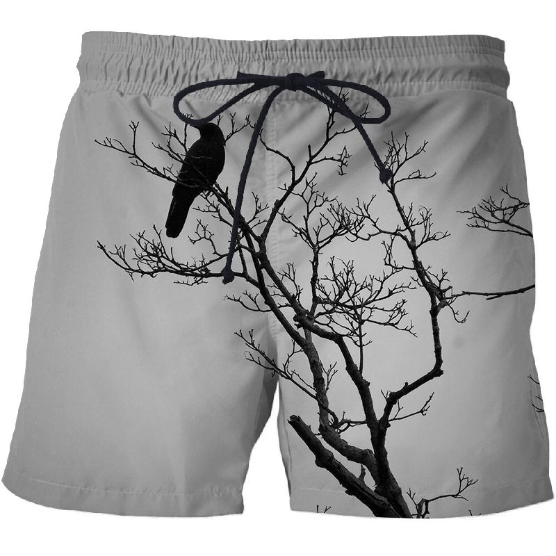 Heiße verkaufende 3D-gedruckte Strandshorts für Herren, kurze Hosen, schnell trocknende Straßenkleidung, schwarz, kurz, lässig_voghion.com