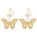 Orecchini pendenti a forma di farfalla cava con design di nicchia esagerato, intarsiati con zirconi, orecchini da donna di lusso leggeri e di alta qualità_voghion.com