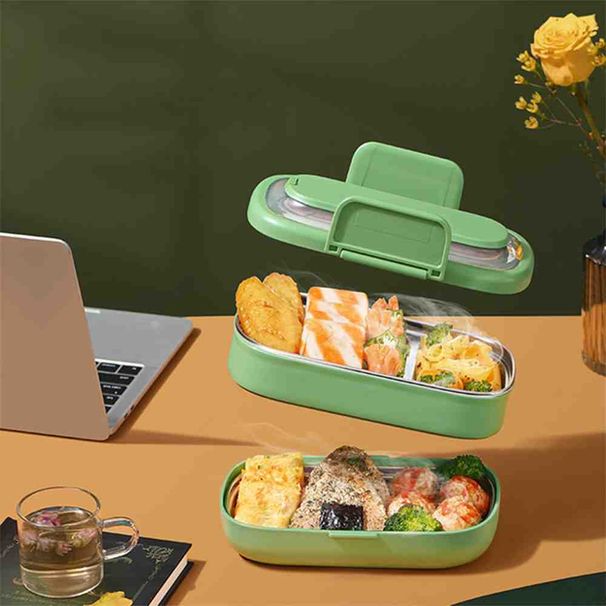 Doppelwandige, isolierte Lunchbox aus Edelstahl (Bento-Box) – ideal für Schüler, Büroangestellte und als Aufbewahrungsbehälter für Lebensmittel_voghion.com
