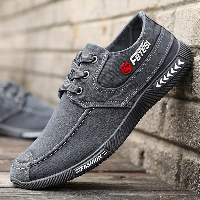 Men's Casual Canvas Shoes - Breathable Slip-Resistant Comfort Sneakers With Lace-Up Design For Spring/Autumn_voghion.com