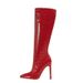 Boots Women's thigh-high boots Slimming new stone grain pointed elastic heel boots_voghion.com