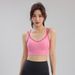 Color Block Splicing Thin Strap Sports For Women Running Shockproof Cross Back One-Piece Outerwear Yoga Bra Summer_voghion.com