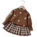 JINYONG New 2025 Girls Knitted Sweater Suit Skirt Baby Girl Round Neck Small Flower Plaid Skirt Suit_voghion.com