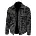 Ανδρικά Ρούχα, Μπουφάν Houndstooth, Μοντέρνο, Ριγέ, Στενή Εφαρμογή, Παλτό, Business, Casual, Ανδρικά Μπλούζες_voghion.com