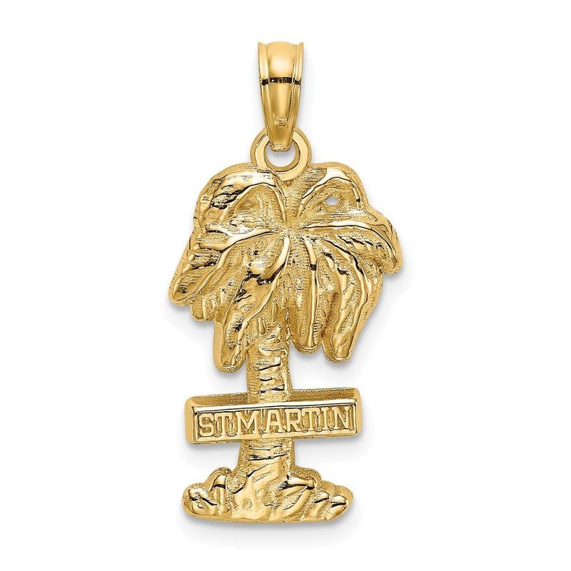 14K 2-D ST. MARTIN On Palm Tree Charm_voghion.com