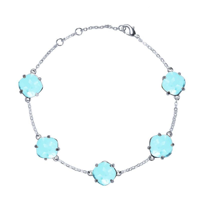 Bracciale da donna con cinque fiori in cristallo intarsiato, superficie tagliata originale con cristalli artificiali, bracciale da boutique di gioielli fatti a mano_voghion.com