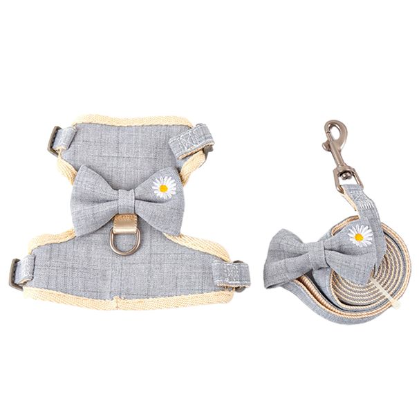 Guangying 1 conjunto de coleira para gato, respirável, ajustável, amigável à pele, arnês ajustável, colete, suprimentos para animais de estimação_voghion.com