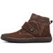 European Warm Series 2025 Spring And Autumn New Men's Mid-Cut Martin Large Size Short Handmade Velcro Sock Boots For Men_voghion.com