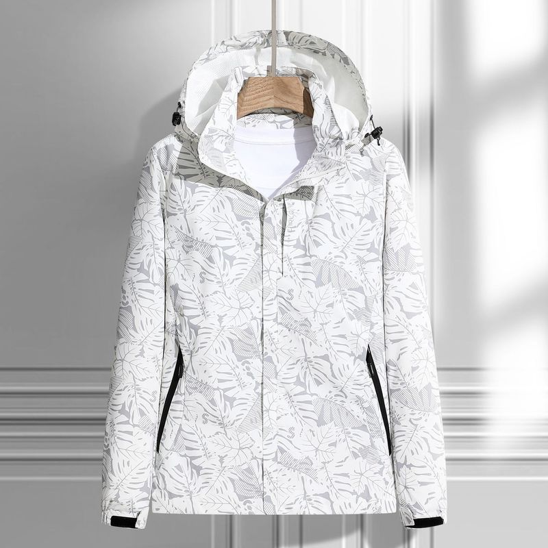 Damenbekleidung Ahornblatt-Tarnjacke für den Außenbereich, winddicht, wasserdicht, dünne Jacke, einlagige Softshell-Bergsteigerbekleidung für Paare_voghion.com