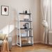 5-Tier Shelves,Bookshelf, Storage Rack, Bookcase With Rubber Wood Frame, Ladder Shelf For Living Room, Home Office, Kitchen, Bedroom, Apartment_voghion.com