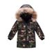 Veste matelassée en duvet pour enfants, col Camouflage, veste rembourrée amovible, épaisse et chaude, à la mode_voghion.com