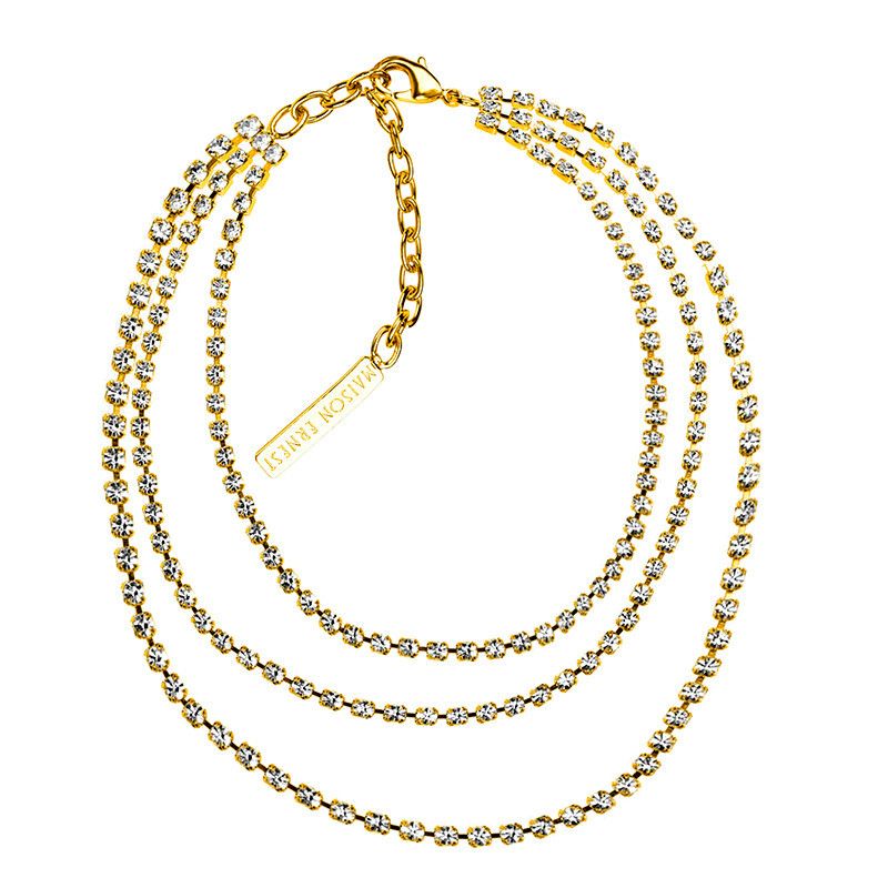 Gioielli Street Shooting Stessa catena con piedini in oro e argento multistrato con nappa e diamanti per le donne_voghion.com