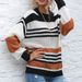 Gestreifter Pullover Beliebter Herbst- und Winterpullover Unterhemd Gestreifter Intercolor-Strickpullover Rundhalspullover_voghion.com