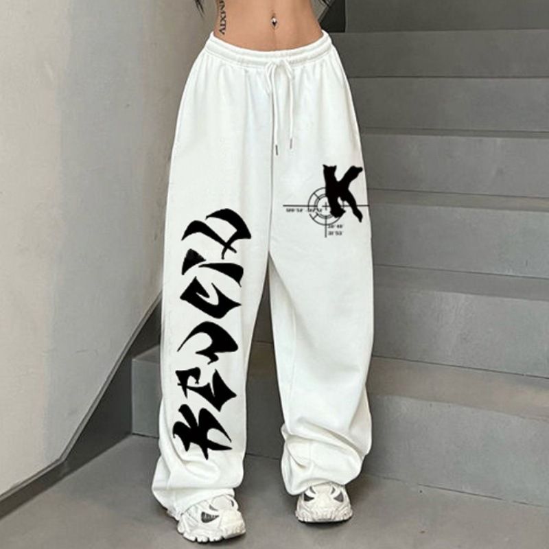 Women's Hip Hop Dance Pants - Loose Fit Streetwear Jazzy Trousers With Pockets - High Waist Stretchy Polyester Pants For Urban Fashion Black/White/Red_voghion.com