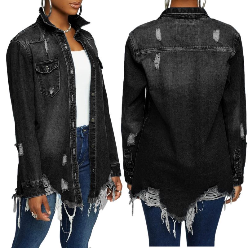 Vêtements pour femmes Mode sexy Veste en jean pour femmes_voghion.com