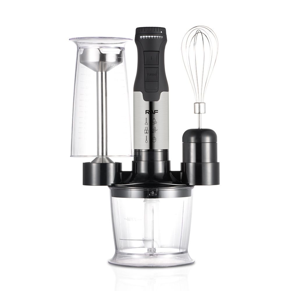RAF 4-in-1 Hand Blender Set, 500W Electric Food Processor With Whisk, Chopper, And Beaker, Ideal For Making Soups, Sauces, Baby Food_voghion.com