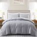 Gray Striped Texture Double Sided Printed Quilt Cover Duvet Cover Bedding Three Piece Set In Soft Polyester - Milled Velvet Texture_voghion.com
