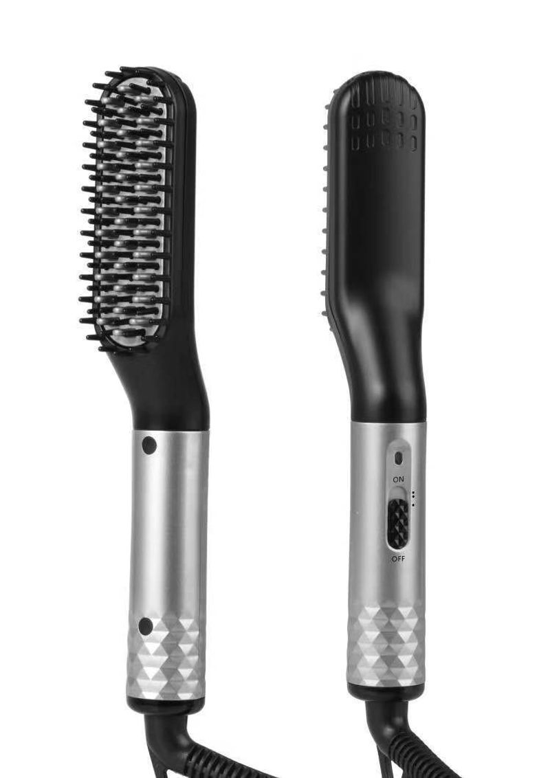 Men's Hair Straightening Brush - 3-In-1 Styling Comb With Ceramic Coating (Heat Protectant No Damage For Frizz Control & Smooth Finish)​​_voghion.com