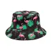Mode 2024 Panama Spandhjem med Dyreprint og Flamingo-print Sommerhatte til Kvinder og Mænd Vendbar Fiskekasket_voghion.com
