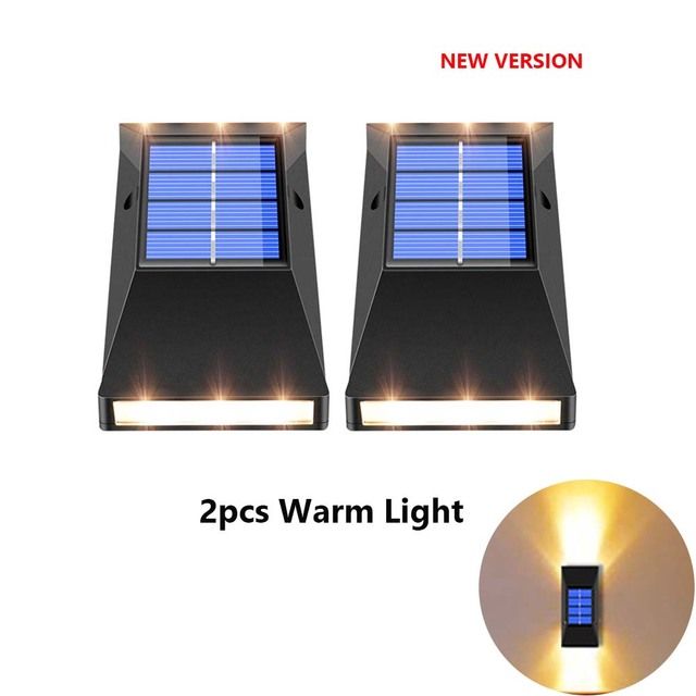 Solar-LED-Licht im Freien wasserdichte Gartenbeleuchtung Solarbetriebene Wandlampen für Zaun-Gartendekor LED-Garten-Solarlampe für den Außenbereich_voghion.com