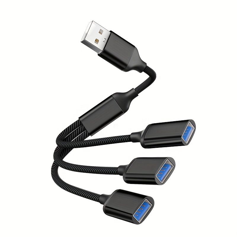 USBA To Three A USBA Splitter Cable USBA Hub Data Transfer Read Camera USB Flash Disk Data Read Multi-port_voghion.com