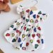 Cat And Dog Universal Small Flying Sleeves Colorful Cute Love Print Girl Dress Suitable For Pets In All Seasons_voghion.com
