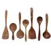 Küchenhelfer-Set aus Akazienholz – Natürlicher Kochspatel und Suppenlöffel. Umweltfreundliche, kratzfeste Holzwerkzeuge für Töpfe und Pfannen._voghion.com