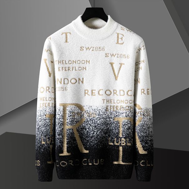 Lässiger Herren-Strickpullover – Warmer Fleece-gefütterter Pullover mit Rollkragen für Herbst & Winter_voghion.com