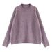 2025 herbst Winter Neue Weich Und Faul Pullover Rundhals College Stil Einfarbig Lose Stricken Pullover Für Frauen Tragen_voghion.com