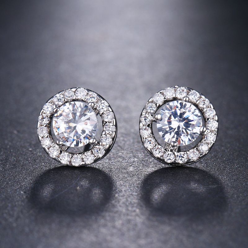 Orecchini unisex alla moda con piccoli dischi in zircone e orecchini con personalità_voghion.com