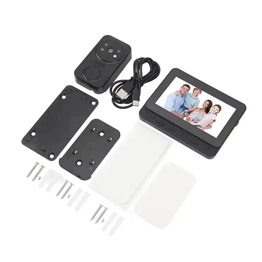 Wireless Video Doorbell With 1080P HD Display, USB-Powered, Two-Way Audio, No WiFi Needed, For Home & Office_voghion.com