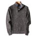 Fashion Fleece Thickened Autumn And Winter New Men's Sweater Zipper Sweater Pullover Loose Knitted Sweater Jacket_voghion.com