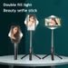 Mini treppiede pieghevole con selfie stick Bluetooth wireless con doppio telecomando per luce di riempimento per smartphone iOS Android_voghion.com