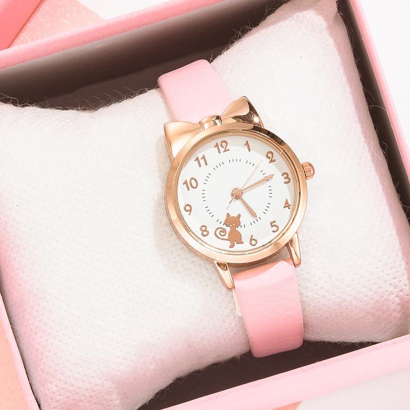 New Instagram Women's Fresh and Cute Cat Female Student Quartz Watch Star Moon Bracelet Wrist Set_voghion.com
