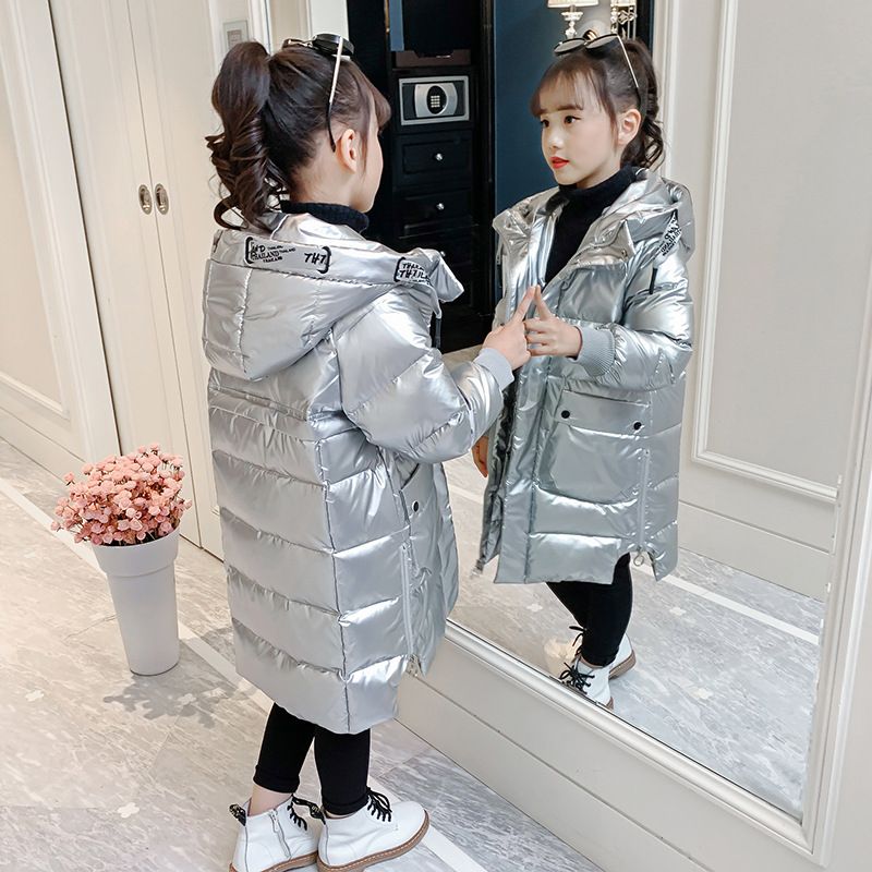 Baumwollgefütterte Jacke für Mädchen im Teenageralter und Jungs, Prinzessinnen-Stil, 2024, Neujahrs-Winteroberbekleidung, stilvoller Mantel, mittlere und große Baumwollgefütterte Jacke für Kinder_voghion.com